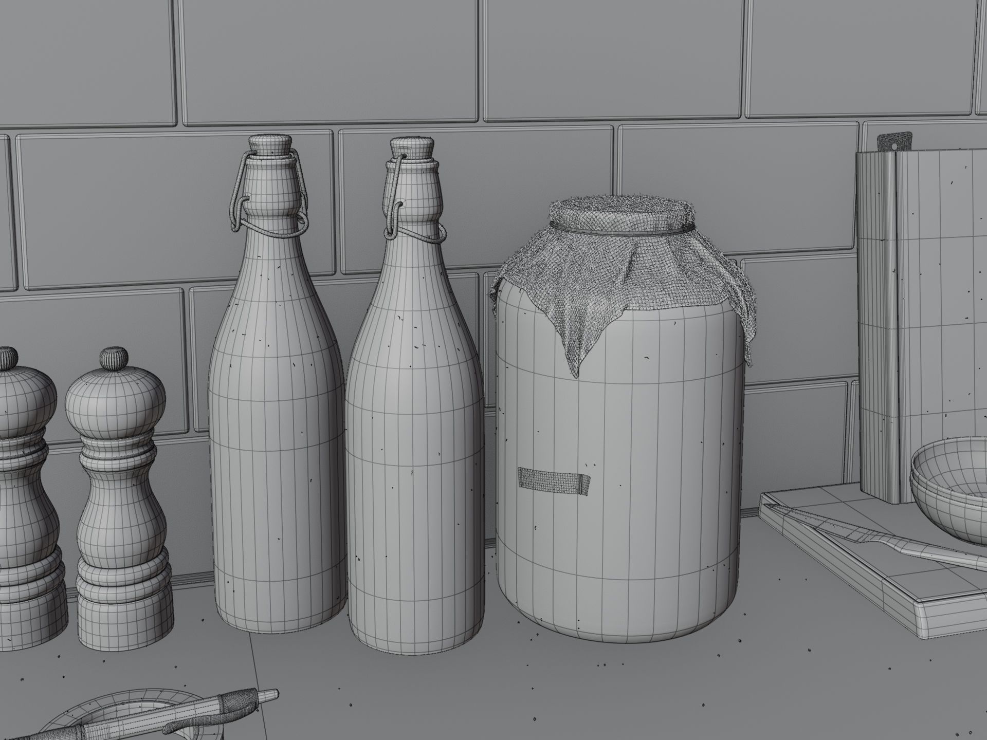 Wireframe of the render.